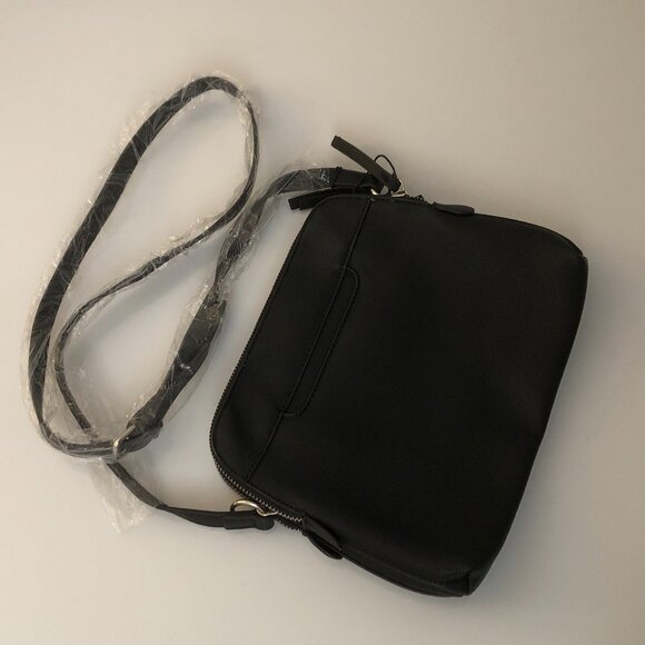 NEW - N28 Crossbody bag - Vegan leather - Black with silver hardware - Picture 3 of 6